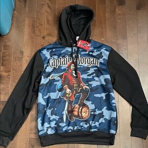 Captain Morgan Blue and Black Camouflage Men's Sweater